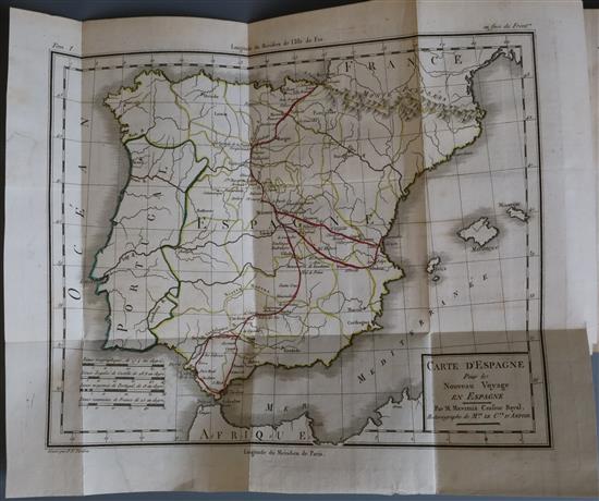 [Bourgoing, Jean Francois de; LAbbe Giraud] - Nouveau Voyage en Espagne, 3 vols, 8vo, calf, 12 folding maps,